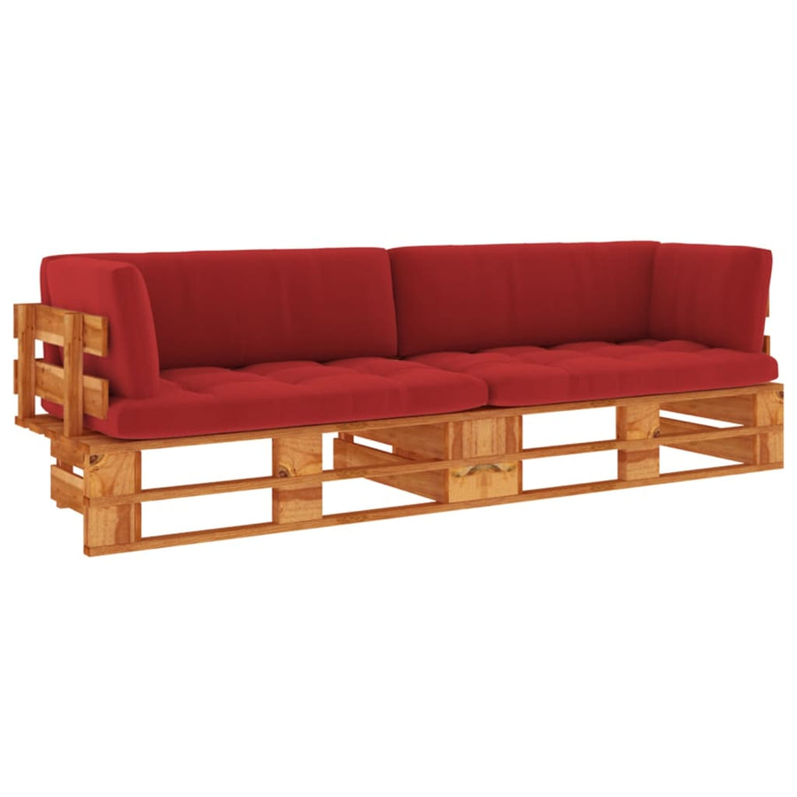 Pallet Met Kussens Geïmpregneerd Hout Rood 1