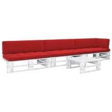 4-Delige Loungeset Pallet Met Kussens Wit Geïmpregneerd Hout
