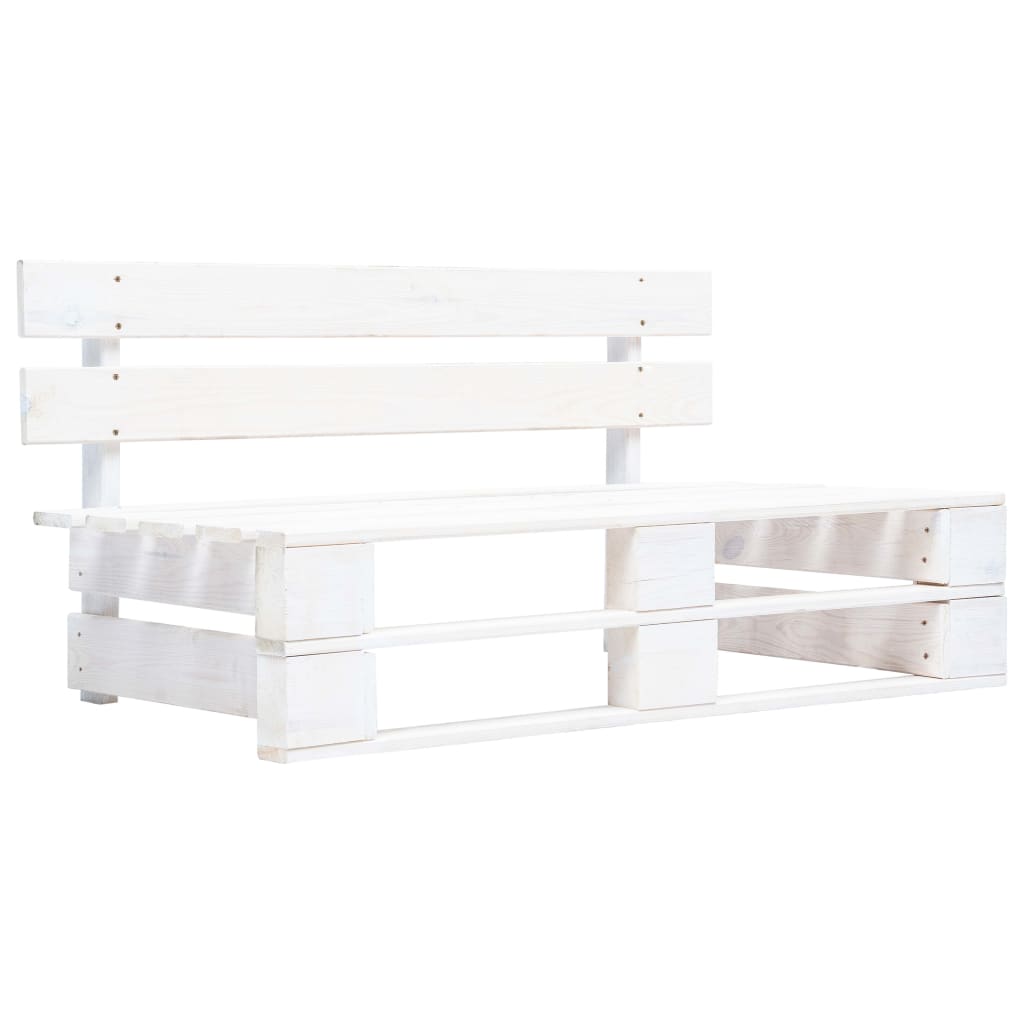 4-Delige Loungeset Pallet Met Kussens Wit Geïmpregneerd Hout