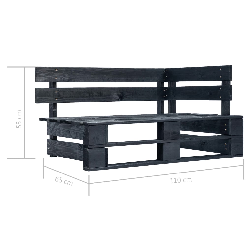 4-Delige Loungeset Pallet Met Kussens Geïmpregneerd Hout Grijs 1