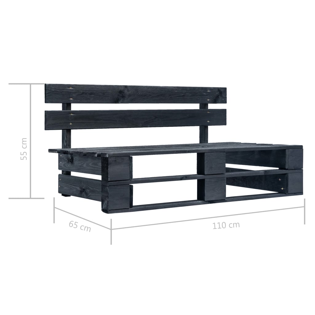 4-Delige Loungeset Pallet Met Kussens Geïmpregneerd Hout Grijs 1