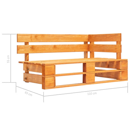 4-delige Loungeset pallet honingbruin geïmpregneerd grenenhout