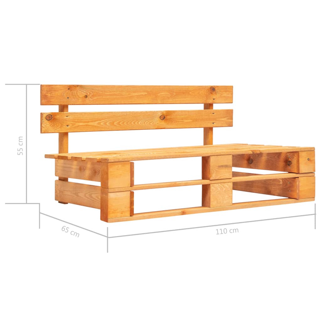 4-delige Loungeset pallet honingbruin geïmpregneerd grenenhout