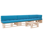 4-Piece Pallet Lounge Set with Cushions Impregnated Pine Blue 1