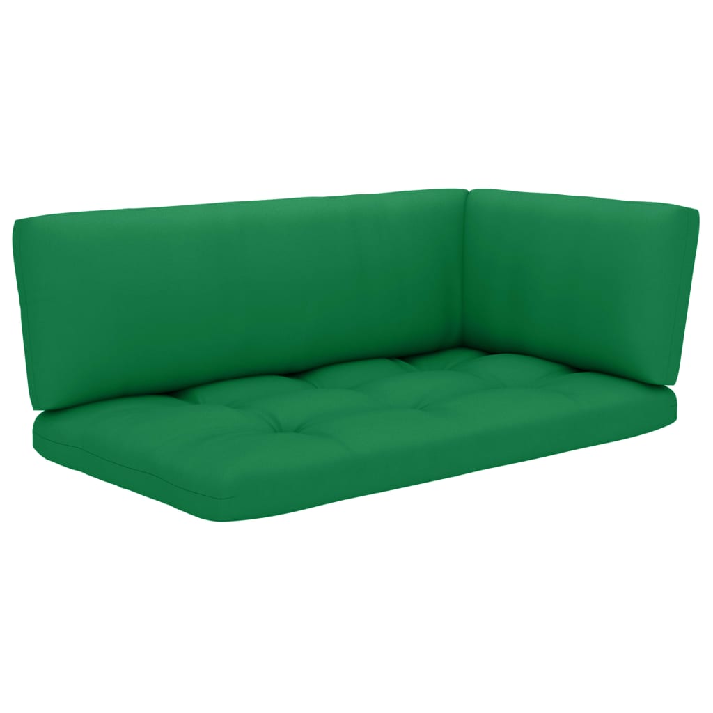 4-Delige Loungeset Pallet Met Kussens Geïmpregneerd Grenenhout Groen 1 Bruin