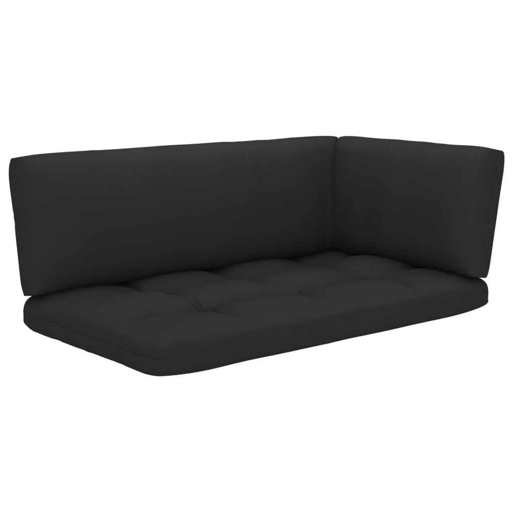 4-Delige Loungeset Pallet Met Kussens Geïmpregneerd Grenenhout Zwart 1 Bruin