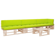 4-Piece Pallet Lounge Set with Cushions Impregnated Pine Wood Bright Green 1