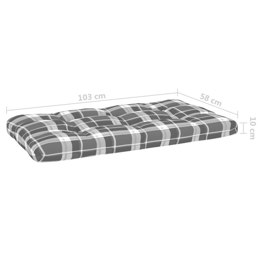 4-Delige Loungeset Pallet Met Kussens Geïmpregneerd Grenenhout Grijs Ruitpatroon 1