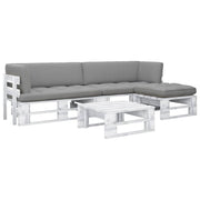 Loungeset 4-delig pallet geïmpregneerd hout grijs