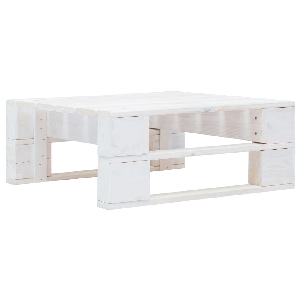 4-delige Loungeset pallet met kussens wit geïmpregneerd hout