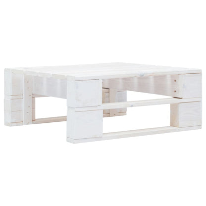 4-delige Loungeset pallet met kussens wit geïmpregneerd hout