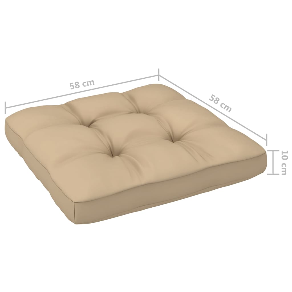 4-Delige Loungeset Pallet Met Kussens Geïmpregneerd Grenenhout Beige 1 Bruin