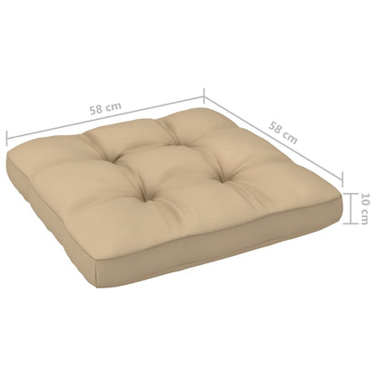 4-Delige Loungeset Pallet Met Kussens Geïmpregneerd Grenenhout Beige 1 Bruin