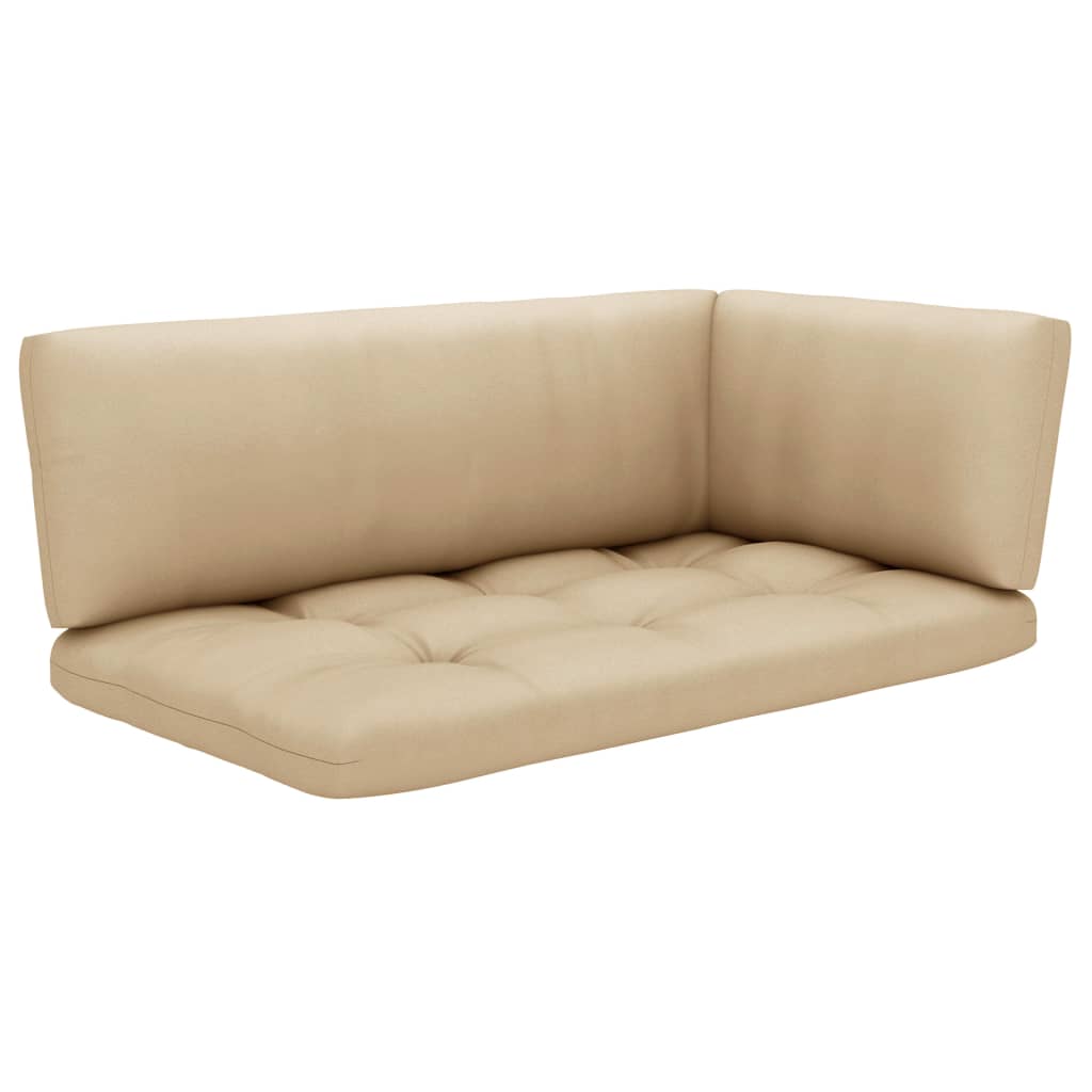4-Delige Loungeset Pallet Met Kussens Geïmpregneerd Grenenhout Beige 1 Bruin
