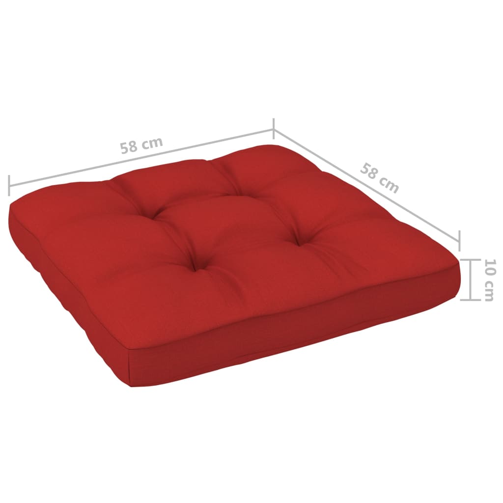 4-Delige Loungeset Pallet Met Kussens Geïmpregneerd Grenenhout Rood 1 Bruin