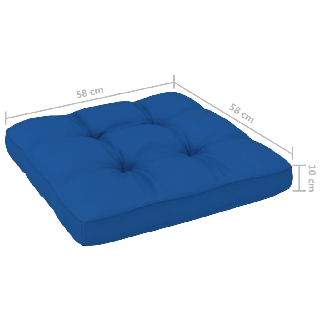 4-Delige Loungeset Pallet Met Kussens Geïmpregneerd Grenenhout Koningsblauw 1 Bruin
