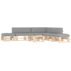 6-piece Lounge Set Pallet with Cushions Impregnated Pinewood