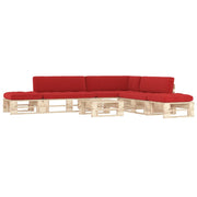 6-piece Lounge Set Pallet with Cushions Impregnated Pinewood