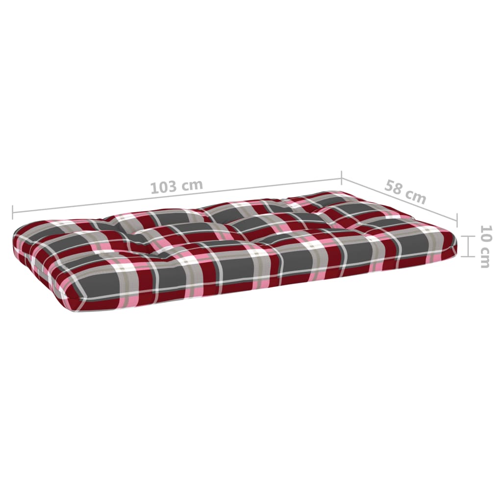 6-Delige Loungeset Pallet Met Kussens Geïmpregneerd Grenenhout Rood Ruitpatroon 1