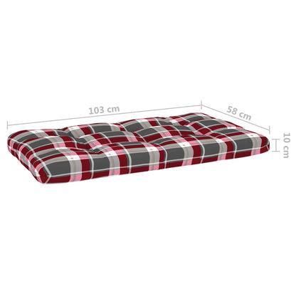 6-Delige Loungeset Pallet Met Kussens Geïmpregneerd Grenenhout Rood Ruitpatroon 1