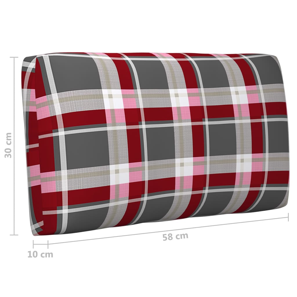 6-Delige Loungeset Pallet Met Kussens Geïmpregneerd Grenenhout Rood Ruitpatroon 1
