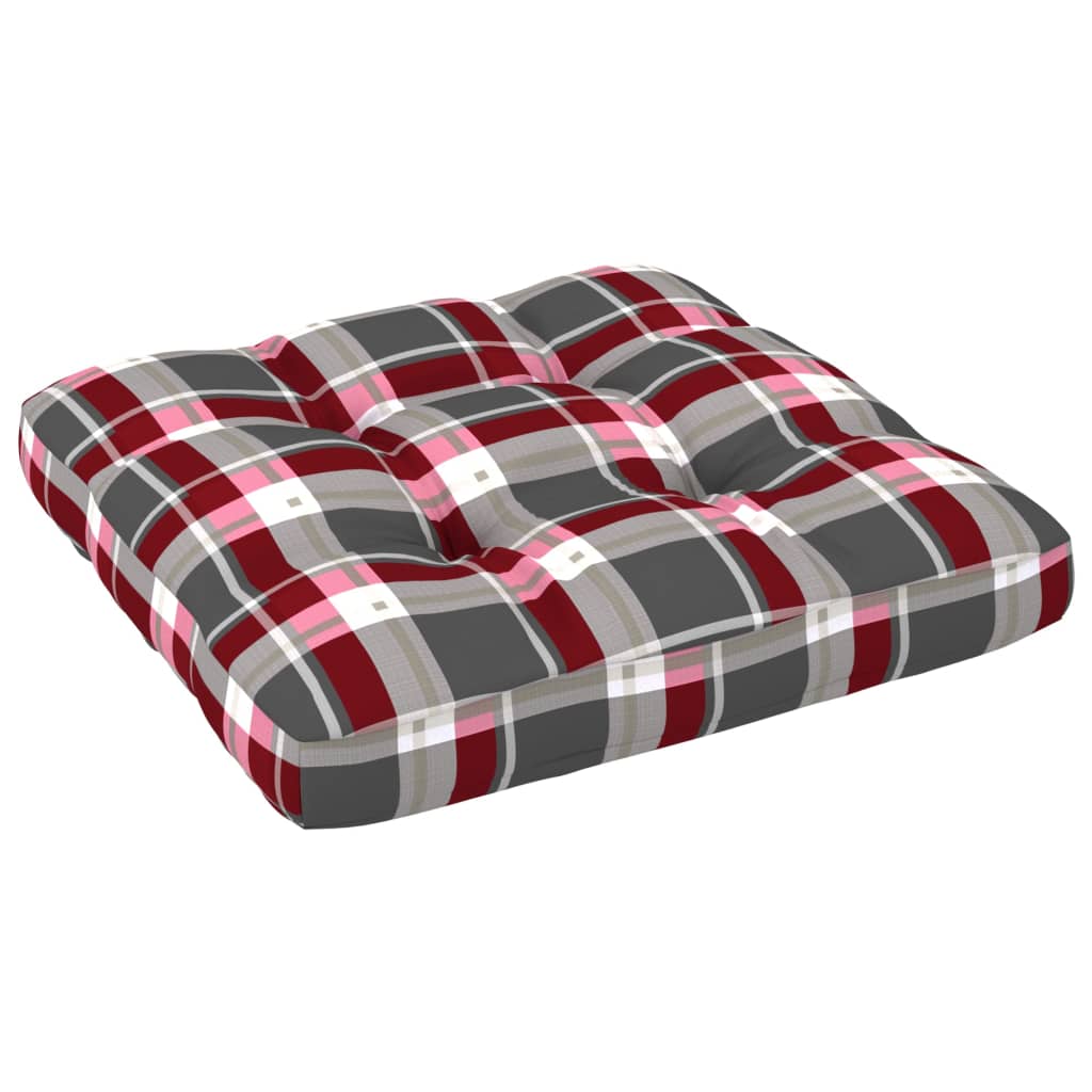 6-Delige Loungeset Pallet Met Kussens Geïmpregneerd Grenenhout Rood Ruitpatroon 1