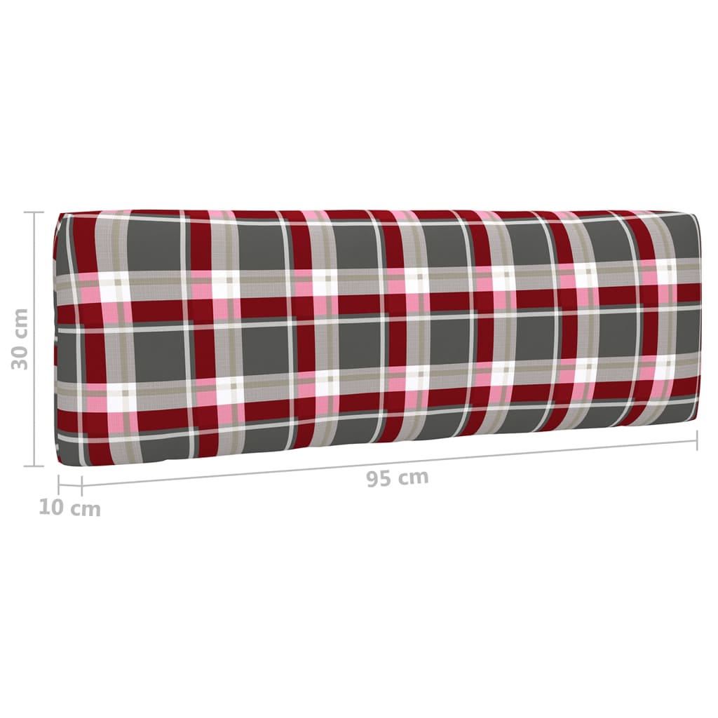 6-Delige Loungeset Pallet Met Kussens Geïmpregneerd Grenenhout Rood Ruitpatroon 1