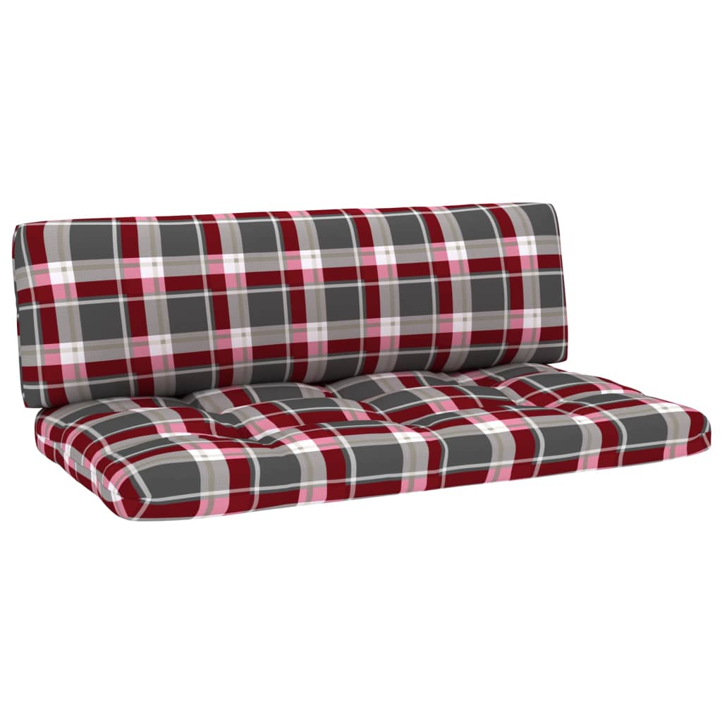 6-Delige Loungeset Pallet Met Kussens Geïmpregneerd Grenenhout Rood Ruitpatroon 1
