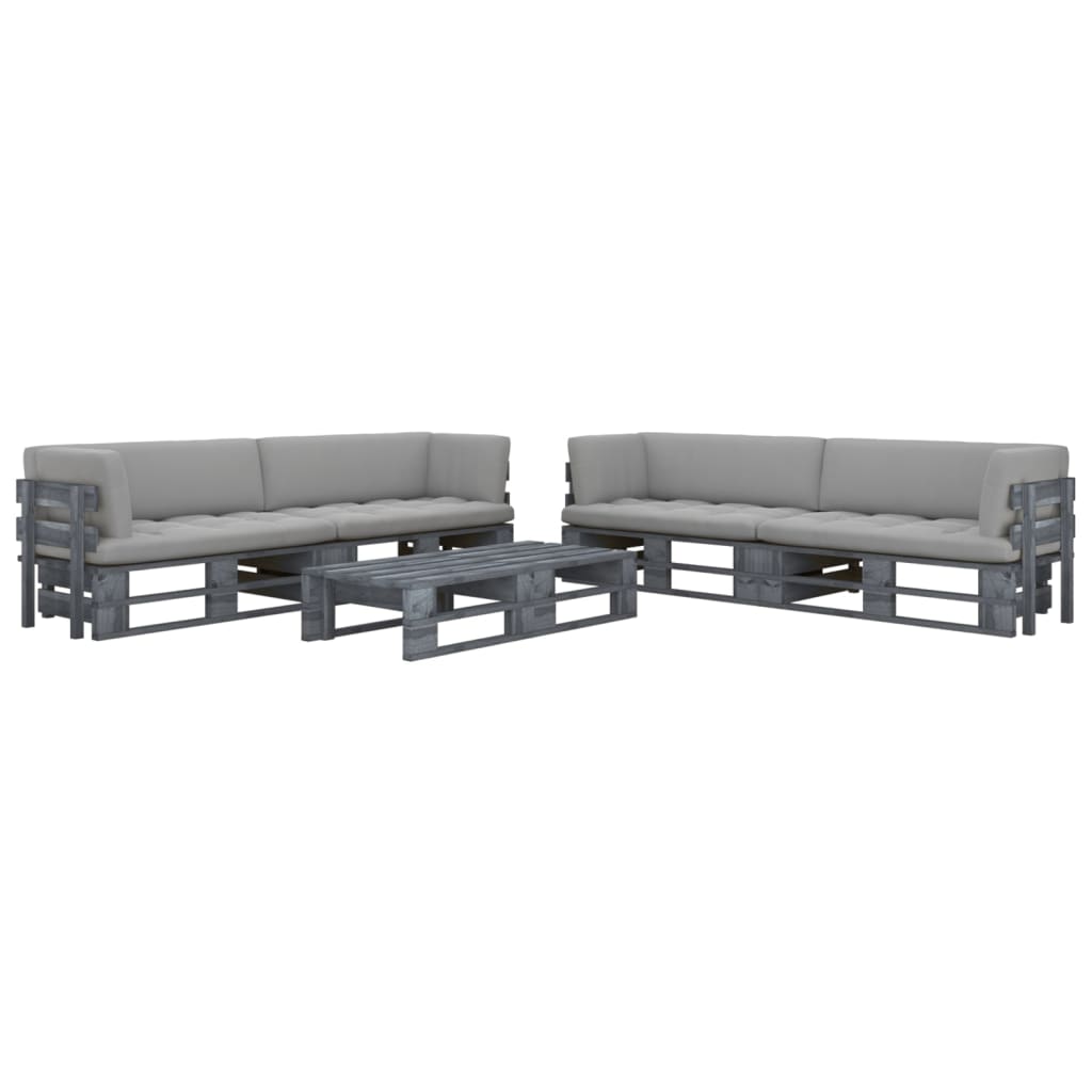 6-Delige Loungeset Pallet Met Kussens Geïmpregneerd Hout 1