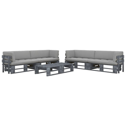 6-Delige Loungeset Pallet Met Kussens Geïmpregneerd Hout 1