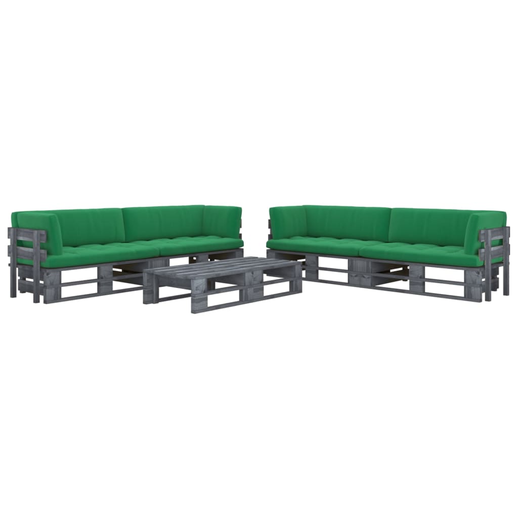 6-Delige Loungeset Pallet Met Kussens Geïmpregneerd Hout Groen 1