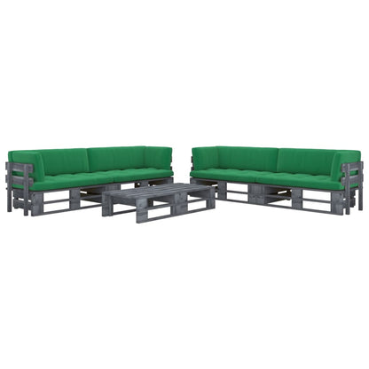 6-Delige Loungeset Pallet Met Kussens Geïmpregneerd Hout Groen 1