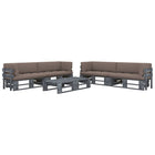 6-Piece Pallet Lounge Set with Cushions Impregnated Wood Taupe 1