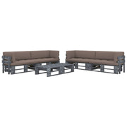 6-Piece Pallet Lounge Set with Cushions Impregnated Wood Taupe 1
