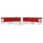 6-Piece Pallet Lounge Set with Cushions Impregnated Wood Red 1