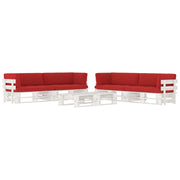 6-Piece Pallet Lounge Set with Cushions Impregnated Wood Red 1