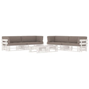 6-Piece Lounge Set Pallet With Cushions Impregnated Wood Taupe 1