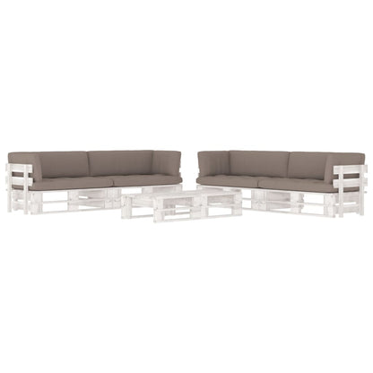 6-Delige Loungeset Pallet Met Kussens Geïmpregneerd Hout Taupe 1