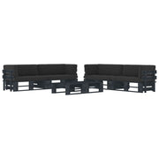 6-Piece Lounge Set Pallet with Cushions Impregnated Wood Black 1