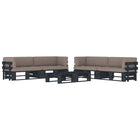 6-Piece Lounge Set Pallet With Cushions Impregnated Wood Taupe 1
