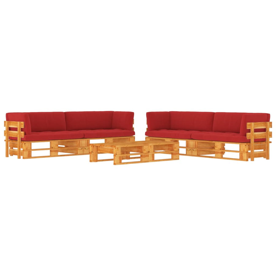 6-delige Loungeset pallet honingbruin geïmpregneerd grenenhout