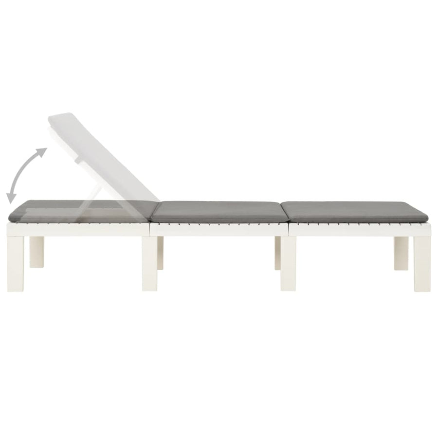 Ligbed Met Kussen Kunststof Ja Wit