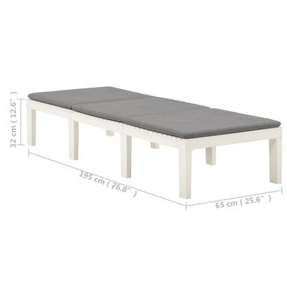 Ligbed Met Kussen Kunststof Ja Wit