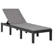Sun lounger with cushion plastic anthracite