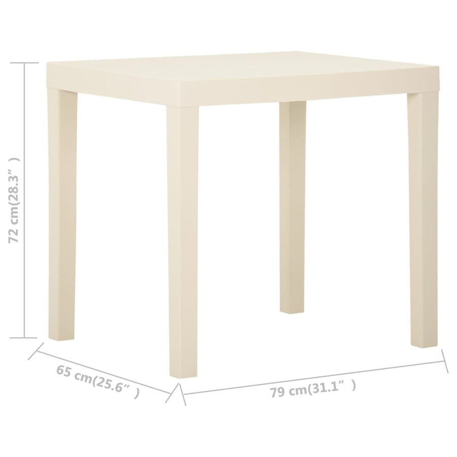 Tuintafel 79X65X72 Cm Kunststof Wit