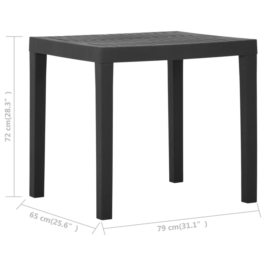 Tuintafel 79X65X72 Cm Kunststof Grijs