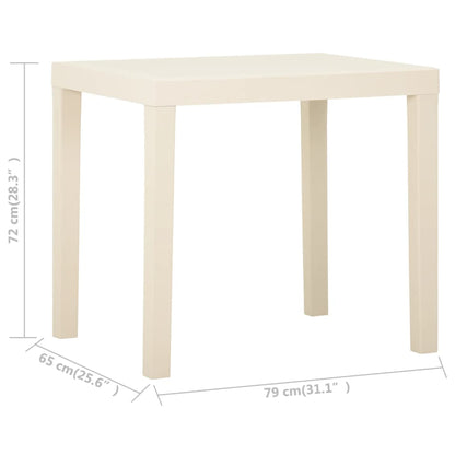 Tuintafel 79X65X72 Cm Kunststof Wit