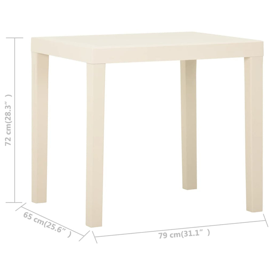 Tuintafel 79X65X72 Cm Kunststof Wit