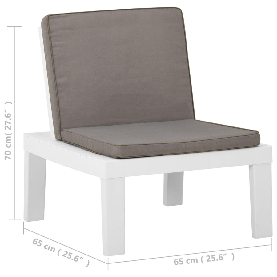 Loungestoel Met Kussen Kunststof 1 Wit