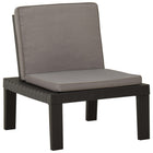 Lounge chair with cushion plastic grey